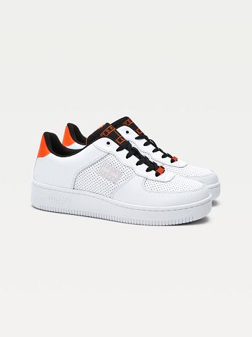 Férfi Tommy Hilfiger Tj perforated Sneaker Fehér | HU 1419GSO